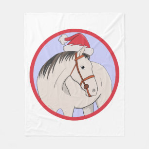 Merry Christmas Horse Fleece Blanket
