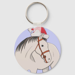 Merry Christmas Horse Keychain