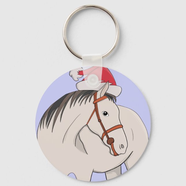Merry Christmas Horse Keychain (Front)