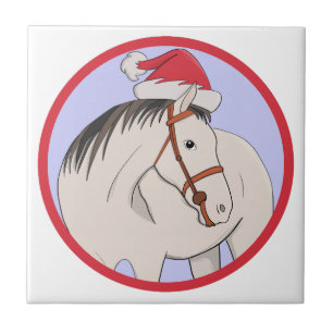Merry Christmas Horse Tile