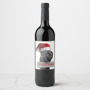 Merry Christmas Horse Wine Label