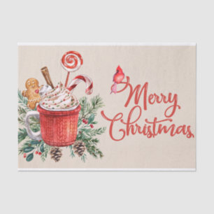 Merry Christmas Hot Chocolate Mug and Sweets  Tissue Paper