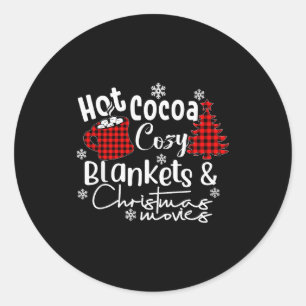Merry Christmas Hot Cocoa Cozy Blankets & Chri Classic Round Sticker