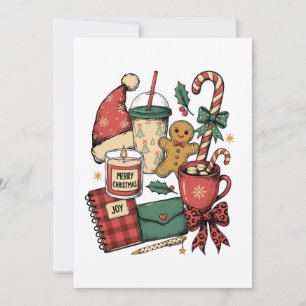 Merry Christmas Hot Cocoa Gingerbread Candle Joy Invitation
