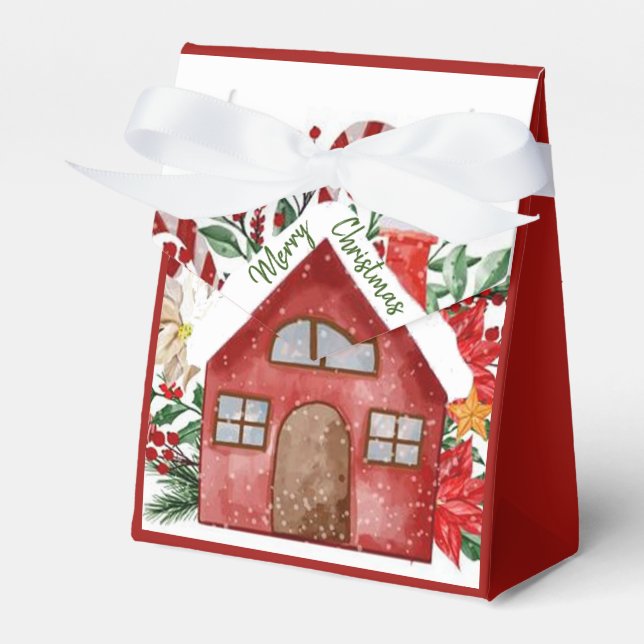 Merry Christmas house gift Favor Box (Front Side)