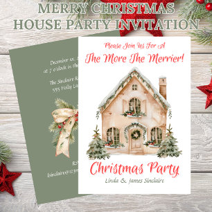 Merry Christmas House Party  Invitation