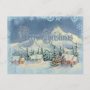 MERRY CHRISTMAS HOUSES by SHARON SHARPE Holiday Postcard