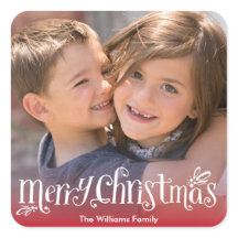 Merry Christmas Hugs | Holiday Photo Sticker