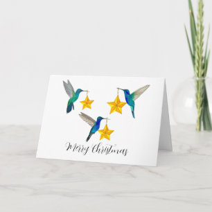 Merry Christmas Hummingbirds and Stars Holiday Car