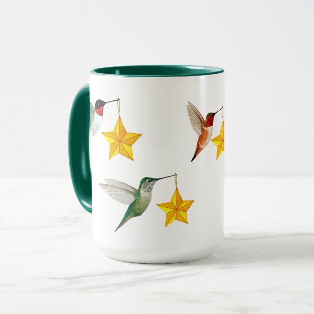 Merry Christmas Hummingbirds Mug (Front Left)