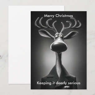 Merry Christmas Humor Reindeer Holidays greeting  Holiday Card
