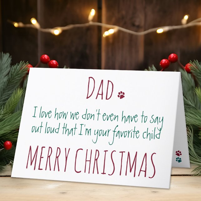 Merry Christmas Humour Funny Dog Dad Holiday Card (Creator Uploaded)