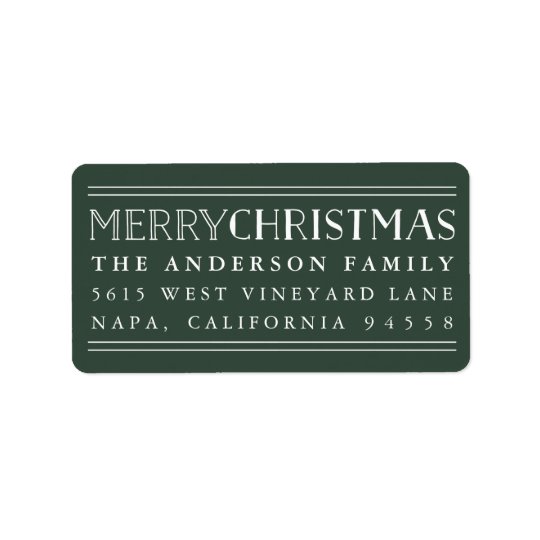Merry Christmas | Hunter Green Return Address