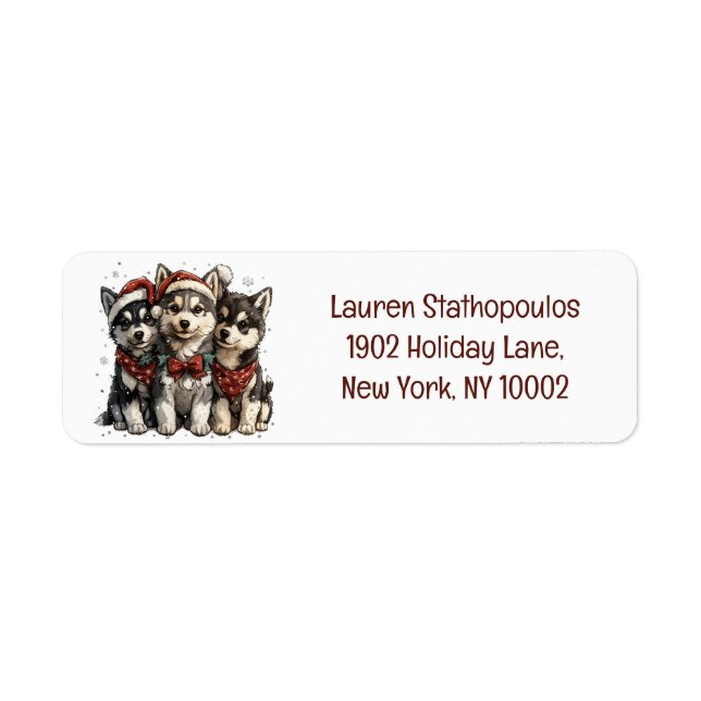 Merry Christmas Husky Dogs (Front)