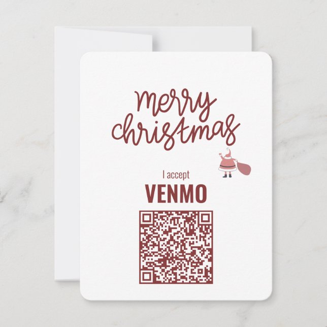 Merry Christmas I Accept VENMO Funny  Holiday Card (Front)