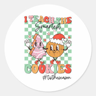 Merry Christmas I Teach The Smartest Cookies Teach Classic Round Sticker