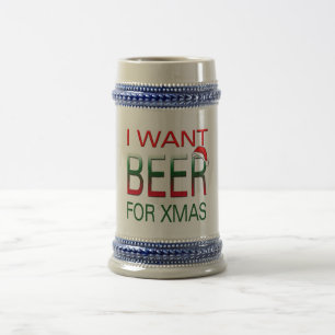 merry christmas i want beer christmas mug design
