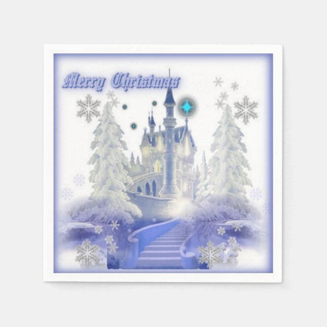 Merry Christmas Ice Castle Napkins (Front)