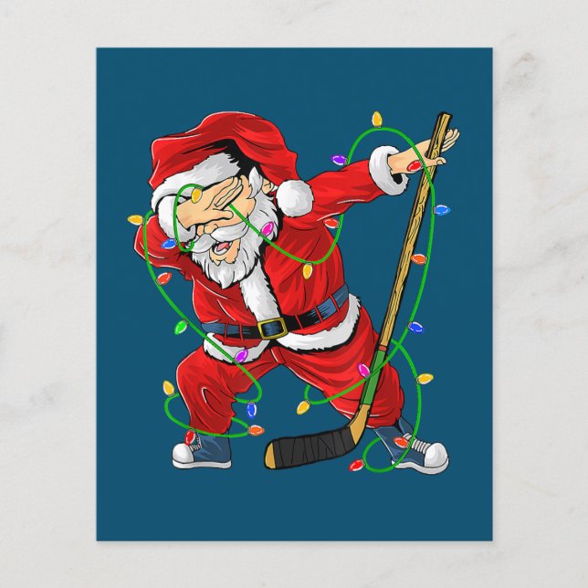 Merry Christmas Ice Hockey Dabbing Santa Claus Flyer (Front)