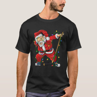Merry Christmas Ice Hockey Dabbing Santa Claus Hoc T-Shirt