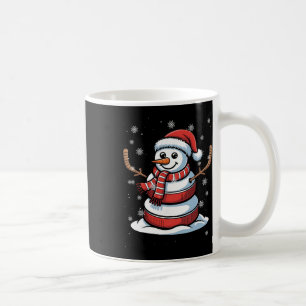 Merry Christmas Ice Hockey Snowman Holiday Sports Coffee Mug