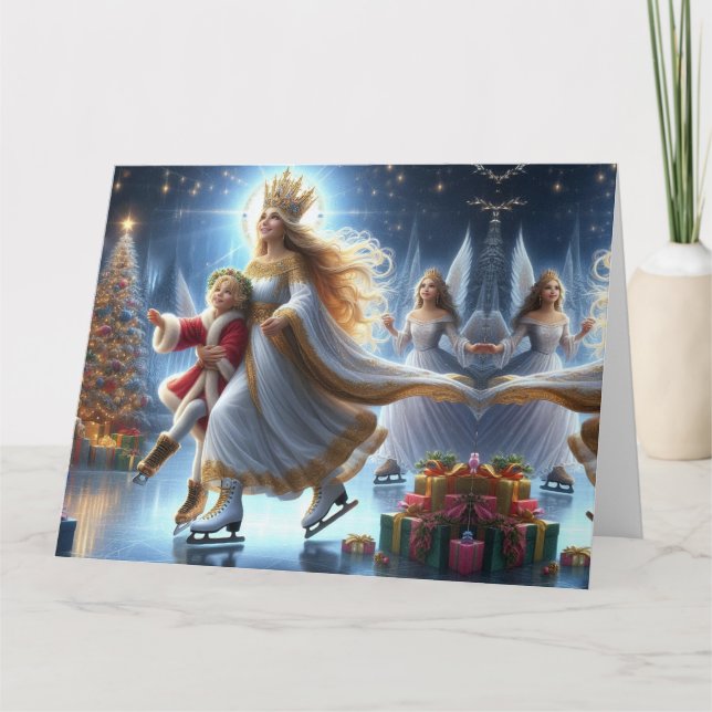 Merry Christmas Ice Skating Card (Front)