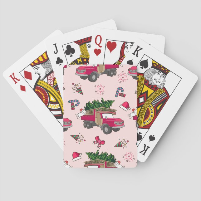 Merry Christmas Icon Pattern - Aesthetic Holiday  Playing Cards (Back)
