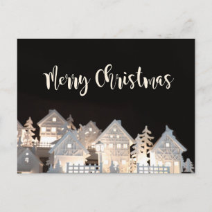Merry Christmas Illuminated Christmas Houses Postcard