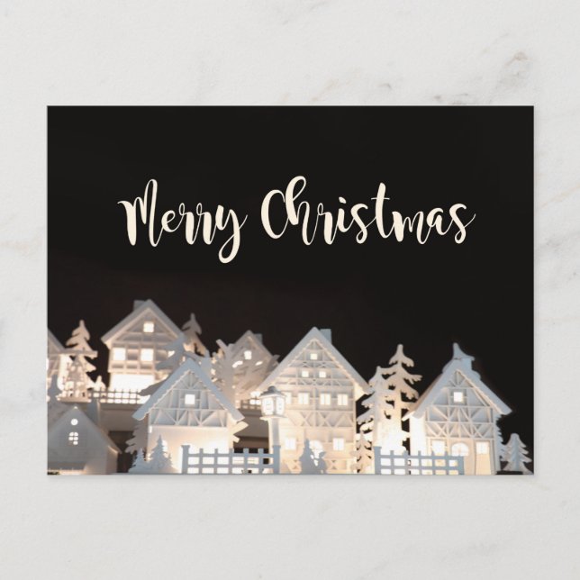 Merry Christmas  Illuminated Christmas Houses Postcard (Front)