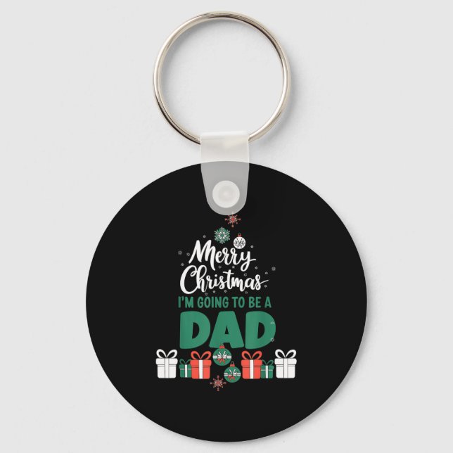 Merry Christmas I'm Going To Be A Dad Pregnant Wif Keychain (Front)