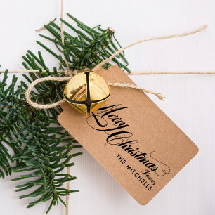 Merry Christmas in Flourished Script Custom Self-inking Stamp