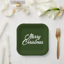 Merry Christmas in Forest/Dark Green