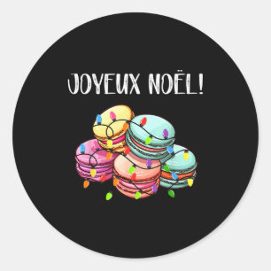 Merry Christmas In French _ Macarons Joyeux Noel  Classic Round Sticker