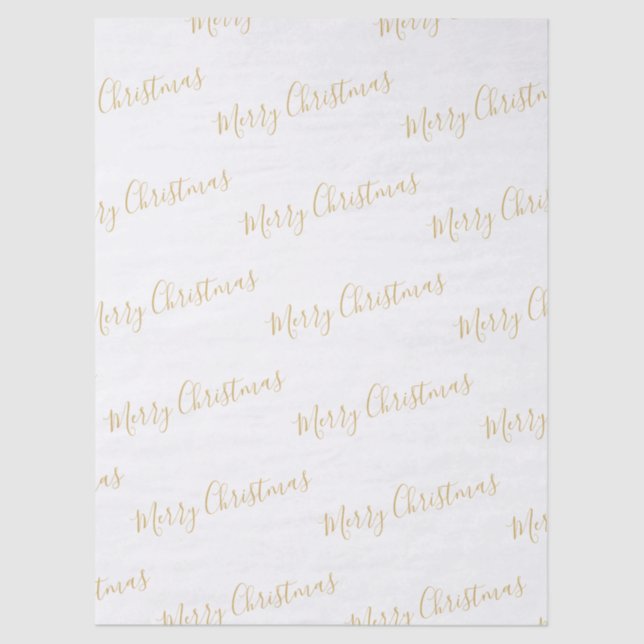 Merry Christmas in Gold, or Your Message Tissue Paper (Front)