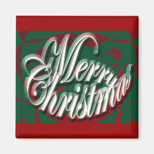Merry Christmas in Green Magnet