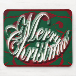 Merry Christmas in Green Mousepad