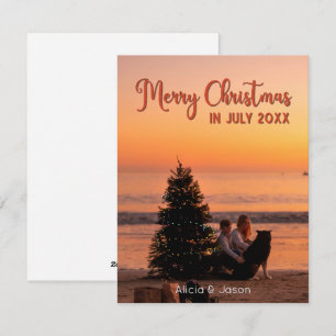 Merry Christmas In July Custom Photo  Holiday Card