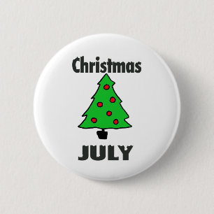 Merry Christmas In July Party Funny Summer Xmas Tr 2 Inch Round Button