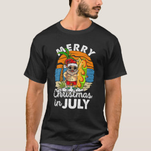 Merry Christmas In July Santa At The Beach Gift Me T-Shirt