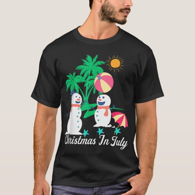 Merry Christmas In July Snowman TShirts Decoration (Front)