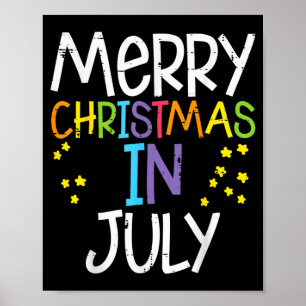 Merry Christmas In July Stars Summer Xmas Men Poster
