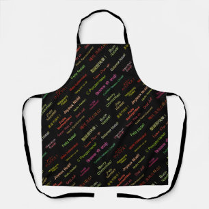 Merry Christmas in Many Different Languages Apron