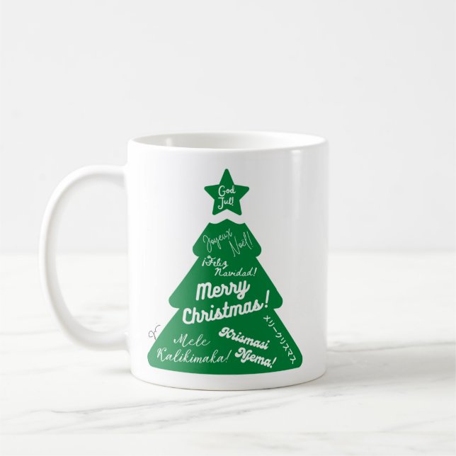 Merry Christmas in Many Languages Mug (Left)
