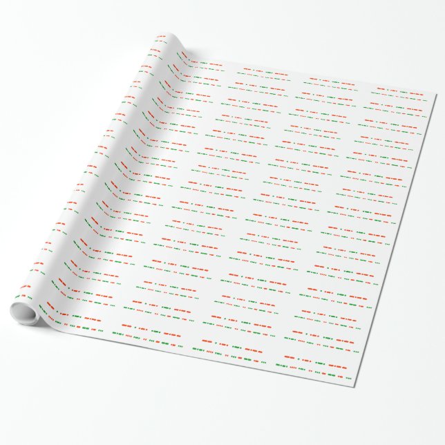 Merry Christmas in Morse Code Gift Wrap (Unrolled)