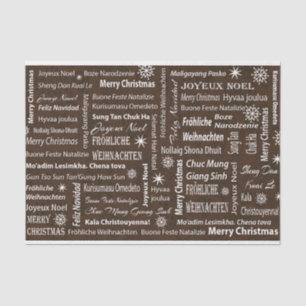 Merry Christmas in Other Languages Tissue Paper