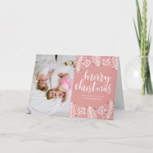 Merry Christmas in Pink Holiday Card