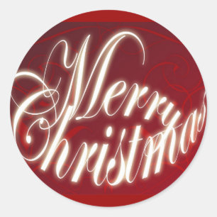 Merry Christmas in Red Stickers