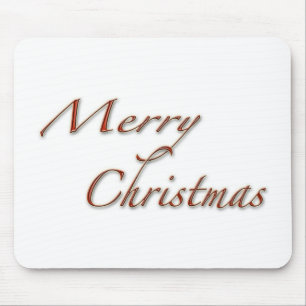Merry Christmas in Red Text Mouse Pad