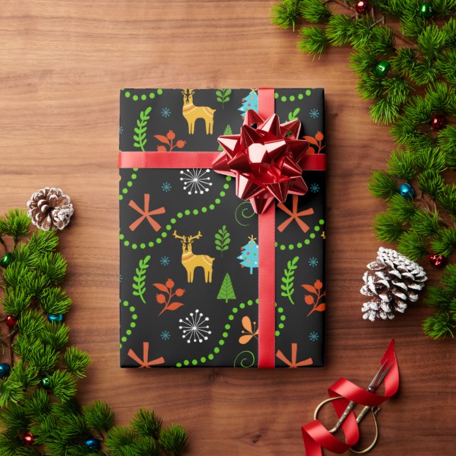 Merry Christmas in the Forest | Blue Wrapping Paper (Holiday Gift)
