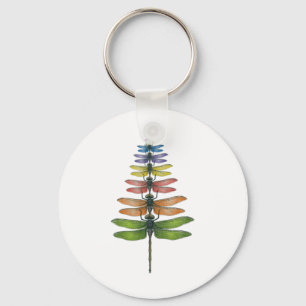 Merry Christmas Insect Dragonfly Xmas Tree  Keychain